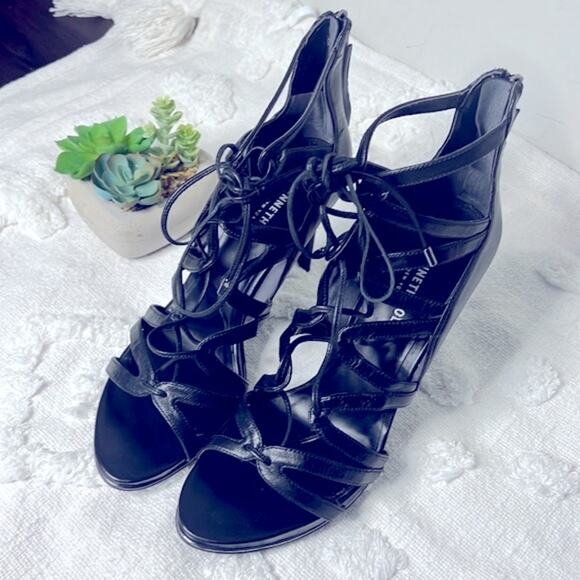 Kenneth Cole Black Caged Stiletto Heels Size 9.5 - Picture 7 of 12